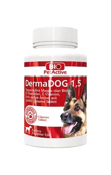 Bio PetActive Dermadog 1.5 Sarımsaklı Bira Mayalı Probiotik Büyük Irk Köpek Vitamini 100 Tablet 150 G