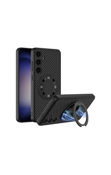 Galaxy S24 Wireless Şarj Özellikli Zore Kıpta Standlı M-safe Silikon Kapak Siyah Galaxy S24 Wireless Şarj Özellikli Zore Kıpta Standlı M-safe Silikon Kapak Siyah