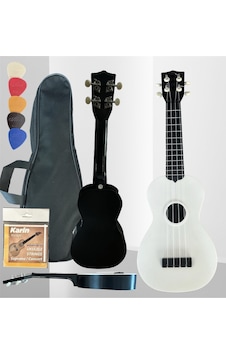 4 Telli Ukulele Beyaz Çanta Pena Tel 4 Telli Ukulele Beyaz Çanta Pena Tel