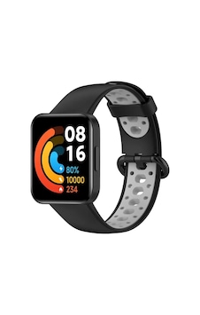Watch 2 Spor Delikli Kordon - Siyah-gri Watch 2 Spor Delikli Kordon - Siyah-gri