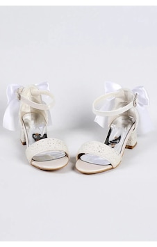 Nese Shoes Işıltılı Ve Fiyonklu Kız Çocuk Topuklu Ayakkabı, Abiye Ayakkabı, Yeni Sezon, Pırıltılı Sedef