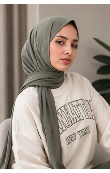 Aişe Tesettür Kuşkonmaz Yeşili Çıtçıtlı Şal Aişe Tesettür Kuşkonmaz Yeşili Çıtçıtlı Şal