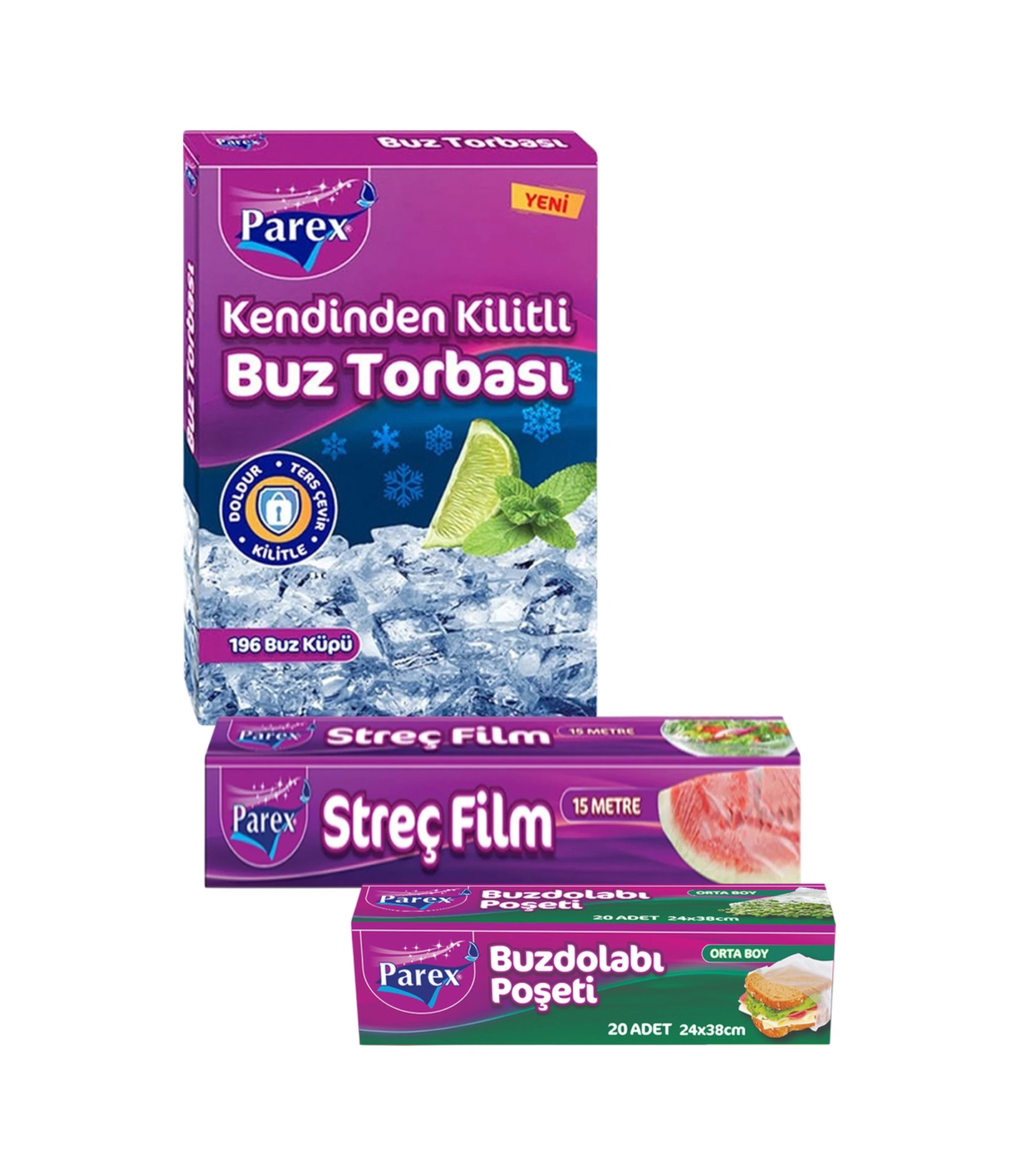 Kilitli Buz Torbası Buzdolabı Poşeti Ve Streç Film Paketi Kilitli Buz Torbası Buzdolabı Poşeti Ve Streç Film Paketi