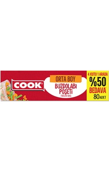 Cook Buzdolabı Poseti Orta Boy 80 Adet Cook Buzdolabı Poseti Orta Boy 80 Adet