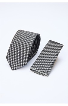 İmza Siyah-gri Desenli 7 Cm Kravat 1090260130 Siyah - Gri