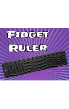 3d Baskı Dokunsal Fidget Cetveli - Kabartmalı Stres Ve Odaklanma Oyuncağı - Siyah