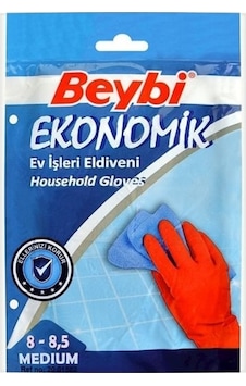 Beybi Ekonomik Ev İşleri Eldiveni No: 8 - 8,5 Beden 25 Adet Beybi Ekonomik Ev İşleri Eldiveni No: 8 - 8,5 Beden 25 Adet