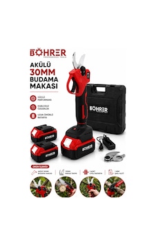 Böhrer Ba011367 Çift Kademeli Çift Akülü Dal Budama Bağ Makası - 36v 5ah Böhrer Ba011367 Çift Kademeli Çift Akülü Dal Budama Bağ Makası - 36v 5ah