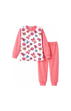 Kız Çocuk Pamuklu Desenli Pijama Takımı 6068-08 Mercan Mercan Kız Çocuk Pamuklu Desenli Pijama Takımı 6068-08 Mercan Mercan
