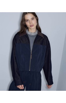 İpekyol Kontrast Yaka Bomber Lacivert Kadın Ceket Iw6260005118