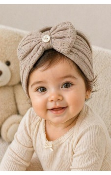 Baby & Modher Anne Bebek Beatıful Bandana Farklı Renk Ve Tarzları 1580 Vizon Vizon