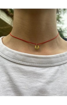 Kırmızı İpli Harfli Choker Kolye Kırmızı Kırmızı İpli Harfli Choker Kolye Kırmızı