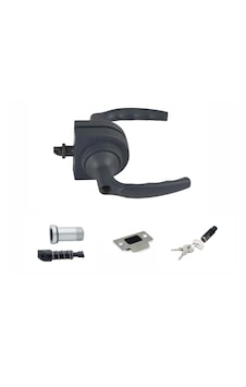 Çerçeveli Cam Kapı Kolu, Cam Kapı Kilidi, Ofis Kapısı Kolu Antras Çerçeveli Cam Kapı Kolu, Cam Kapı Kilidi, Ofis Kapısı Kolu Antras
