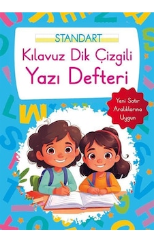 Kılavuz Dik Çizgili Yazı Defteri Büyük Boy - Mavi