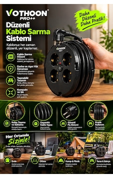 4 Lü Priz Makarası 2 Metre Kablolu, 2 Usb-a + 2 Usb-c Şarj Çıkışlı, Açma/kapama Düğmeli, 2200w 10a 0 4 Lü Priz Makarası 2 Metre Kablolu, 2 Usb-a + 2 Usb-c Şarj Çıkışlı, Açma/kapama Düğmeli, 2200w 10a 0