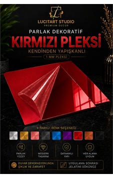 Lucitart Kendinden Yapışkanlı Parlak Dekoratif Pleksi Kare Duvar Paneli 9 Renk Seçeneği Modern Duvar Dekoru Kırmızı Lucitart Kendinden Yapışkanlı Parlak Dekoratif Pleksi Kare Duvar Paneli 9 Renk Seçeneği Modern Duvar Dekoru Kırmızı