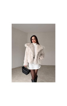 Rabia Çelik Kadın Krem Premium Peluş Kışlık Suni Kürk Mont Krem Krem Rabia Çelik Kadın Krem Premium Peluş Kışlık Suni Kürk Mont Krem Krem
