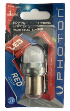Photon P21w Tek Duy Çakar Kırmızı Flash 12-24v Ph7213r 1 Adet Photon P21w Tek Duy Çakar Kırmızı Flash 12-24v Ph7213r 1 Adet