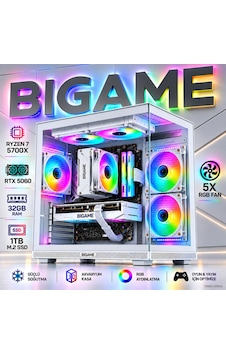 Bigame FORGE-V4 R7-5700x 32 GB 1 TB M2 SSD RTX5060 Free Dos Masaüstü Oyuncu Bilgisayarı Bigame FORGE-V4 R7-5700x 32 GB 1 TB M2 SSD RTX5060 Free Dos Masaüstü Oyuncu Bilgisayarı