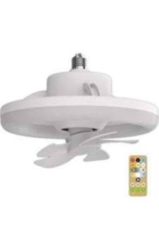 Fuji Led 360 Derece Dönen Tavan Vantilatörü 3 Renk Işık E27 Akıllı Fan Uzaktan Kumandalı