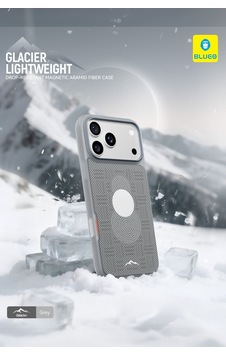 İphone 18 Pro Max Uyumlu Glacier Magsafe Aramid Fiber Kılıf Kevlar Tasarımlı Hafif Darbe Emici Gri İphone 18 Pro Max Uyumlu Glacier Magsafe Aramid Fiber Kılıf Kevlar Tasarımlı Hafif Darbe Emici Gri