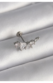 316l Çelik Gümüş Renk Zirkon Taşlı Tragus Piercing Diğer 316l Çelik Gümüş Renk Zirkon Taşlı Tragus Piercing Diğer