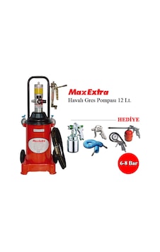 Max-Extra Havalı Gres Pompası 12 Litre 8 Bar + Havalı Alet Seti N11.8121