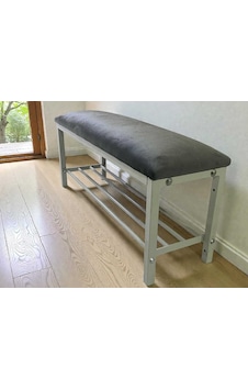 Ayakkabılıklı Metal Puf Oturma Bankı Bu Üründe Oturma İçin Puff Yoktur Metal İskelet
