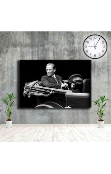 Atatürk Tablosu Arabada Oturan Mustafa Kemal Kanvas Tablo