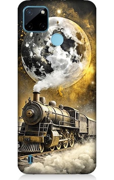 Realme C21y Uyumlu Ay Ve Tren Desenli Silikon Kılıf Realme C21y Uyumlu Ay Ve Tren Desenli Silikon Kılıf