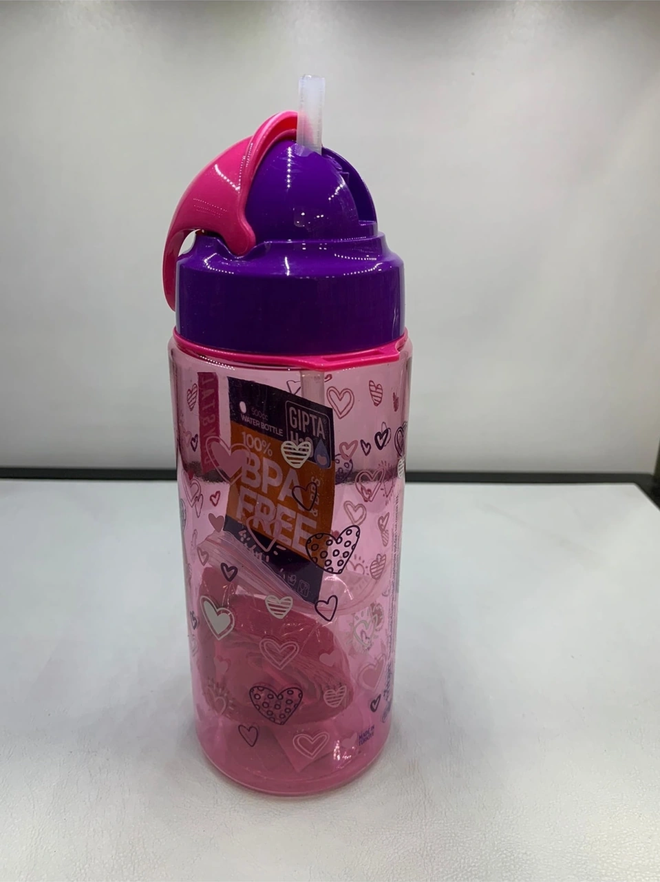 Crystal Tritan Desenli Pipetli Matara 500 Cc 2 Pembe Crystal Tritan Desenli Pipetli Matara 500 Cc 2 Pembe
