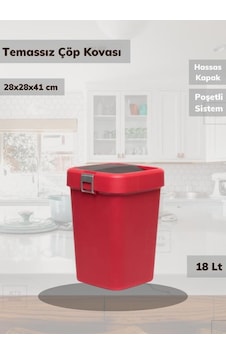Çöp Kovası Aç-kapa Banyo Çöp Kutusu Mutfak Çöp Kovası Kırmızı 18 Litre Kırmızı Çöp Kovası Aç-kapa Banyo Çöp Kutusu Mutfak Çöp Kovası Kırmızı 18 Litre Kırmızı