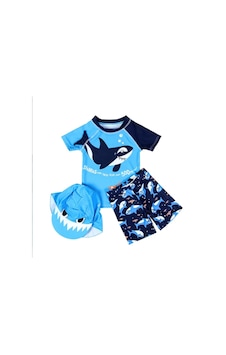 Petityu Up50+ Güneş Korumalı Tek Kol Lacivert Shark Kısa Kol Erkek Çocuk Mayo T-shirt Şapka Set Mavi Petityu Up50+ Güneş Korumalı Tek Kol Lacivert Shark Kısa Kol Erkek Çocuk Mayo T-shirt Şapka Set Mavi