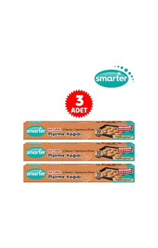 Smarter Naturel Ağartılmamış 3 Paket Yağlı Pişirme Kağıdı 10 Lu X 3 Kahverengi Smarter Naturel Ağartılmamış 3 Paket Yağlı Pişirme Kağıdı 10 Lu X 3 Kahverengi