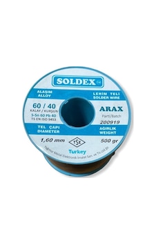 Soldex Arax Pastalı Lehim Teli 1.6mm 500gr Soldex Arax Pastalı Lehim Teli 1.6mm 500gr