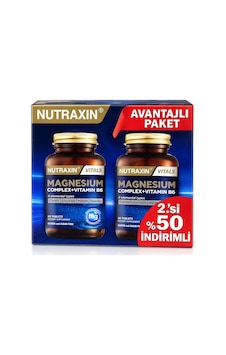 Nutraxin Magnezyum Takviye Edici Gıda 60+60 Tablet - 2.si %50 İndiirmli Nutraxin Magnezyum Takviye Edici Gıda 60+60 Tablet - 2.si %50 İndiirmli