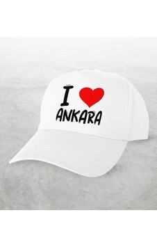 Bk Kids BK Gift I Love Ankara Tasarımlı Beyaz Şapka - Model 1 Bk Kids BK Gift I Love Ankara Tasarımlı Beyaz Şapka - Model 1