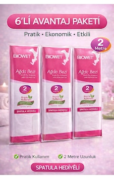 Hemengo Biowet Ağda Bezi 2 Metre Spatula Hediyeli Epilasyon Bezi Dayanıklı Tüy Dökme Bezi 6 Paket Hmngobzs Hemengo Biowet Ağda Bezi 2 Metre Spatula Hediyeli Epilasyon Bezi Dayanıklı Tüy Dökme Bezi 6 Paket Hmngobzs