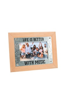 Pavilion Gift Company 67724 Life İs Better Music People 4 X 6 Mdf Şövale Arka Duvara Asılan Resim Çerçevesi, Kahverengi