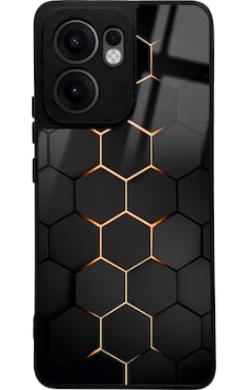 Oppo Reno 13f Yellow Carbon Tasarımlı Glossy Telefon Kılıfı Uyumlu Çok Renkli