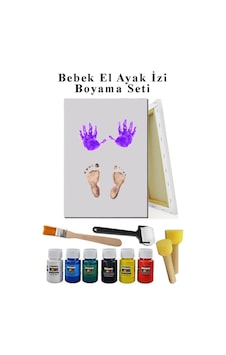 Parmak Boyası Bebek El Ayak İzi Tuval 25x35 Cm Boyama Seti Yıkanabilir Çok Renkli Parmak Boyası Bebek El Ayak İzi Tuval 25x35 Cm Boyama Seti Yıkanabilir Çok Renkli