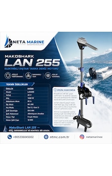 Makoshark Lan 255 Elektrikli Tekne Motoru Trolling Motor - 86 Lbs, 24v, 5 İleri / 3 Geri Vites Makoshark Lan 255 Elektrikli Tekne Motoru Trolling Motor - 86 Lbs, 24v, 5 İleri / 3 Geri Vites