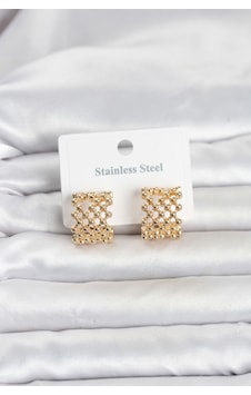 316l Çelik Gold Renk Motif Desenli Halka Kadın Küpe Çok Renkli 316l Çelik Gold Renk Motif Desenli Halka Kadın Küpe Çok Renkli