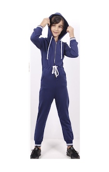 Toontoy Kids Toontoy Kız Çocuk Beli Bağçıklı Kapşonlu Tulum Lacivert Toontoy Kids Toontoy Kız Çocuk Beli Bağçıklı Kapşonlu Tulum Lacivert