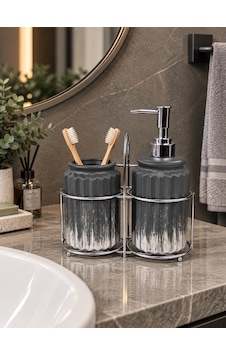 3 Parça Liva Banyo Seti - Antrasit Gümüş-7608 Çok renkli 3 Parça Liva Banyo Seti - Antrasit Gümüş-7608 Çok renkli
