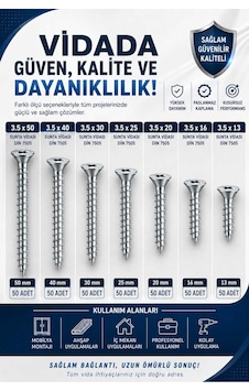 Sunta Vidası Seti 3.5 13 3.5 16 3,5 20 3,5 25 3,5 30 3,5 40 3,5 50 - 7parca 350pcs Diğer Sunta Vidası Seti 3.5 13 3.5 16 3,5 20 3,5 25 3,5 30 3,5 40 3,5 50 - 7parca 350pcs Diğer