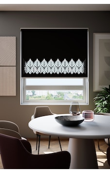 Auralight Lazer Kesim Mat Stor Perde, Lazer Kesimli Modern Serisi, M-181008 Siyah Renk