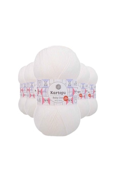 5 Adet Baby One Tüylenmeyen El Örgü İpi Yünü Kar Beyaz K010 5 Adet Baby One Tüylenmeyen El Örgü İpi Yünü Kar Beyaz K010