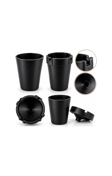 Lunaev Siyah Yuvarlak Plastik Küllük 36 Adet