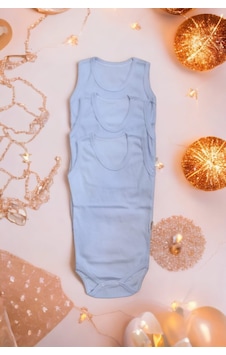 Salar Ticaret Bebek Basic Ribana Bisiklet Yaka Fitilli 3lü Atlet Body -mavi Mavi Salar Ticaret Bebek Basic Ribana Bisiklet Yaka Fitilli 3lü Atlet Body -mavi Mavi